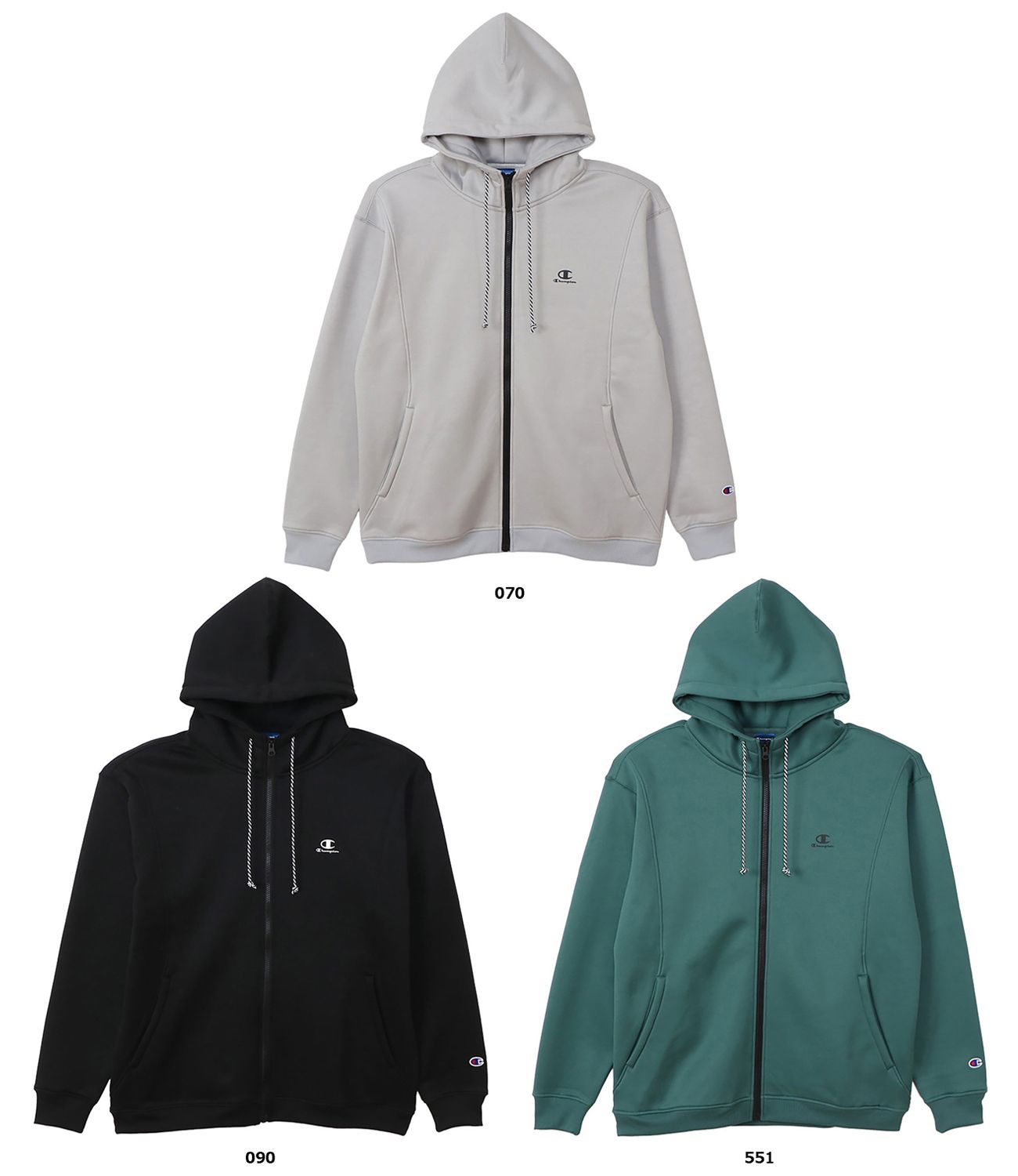チャンピオン Champion テックウィーブ テリー ジップフーデッドスウェットシャツ C3AS105 551 ミッドグリーン