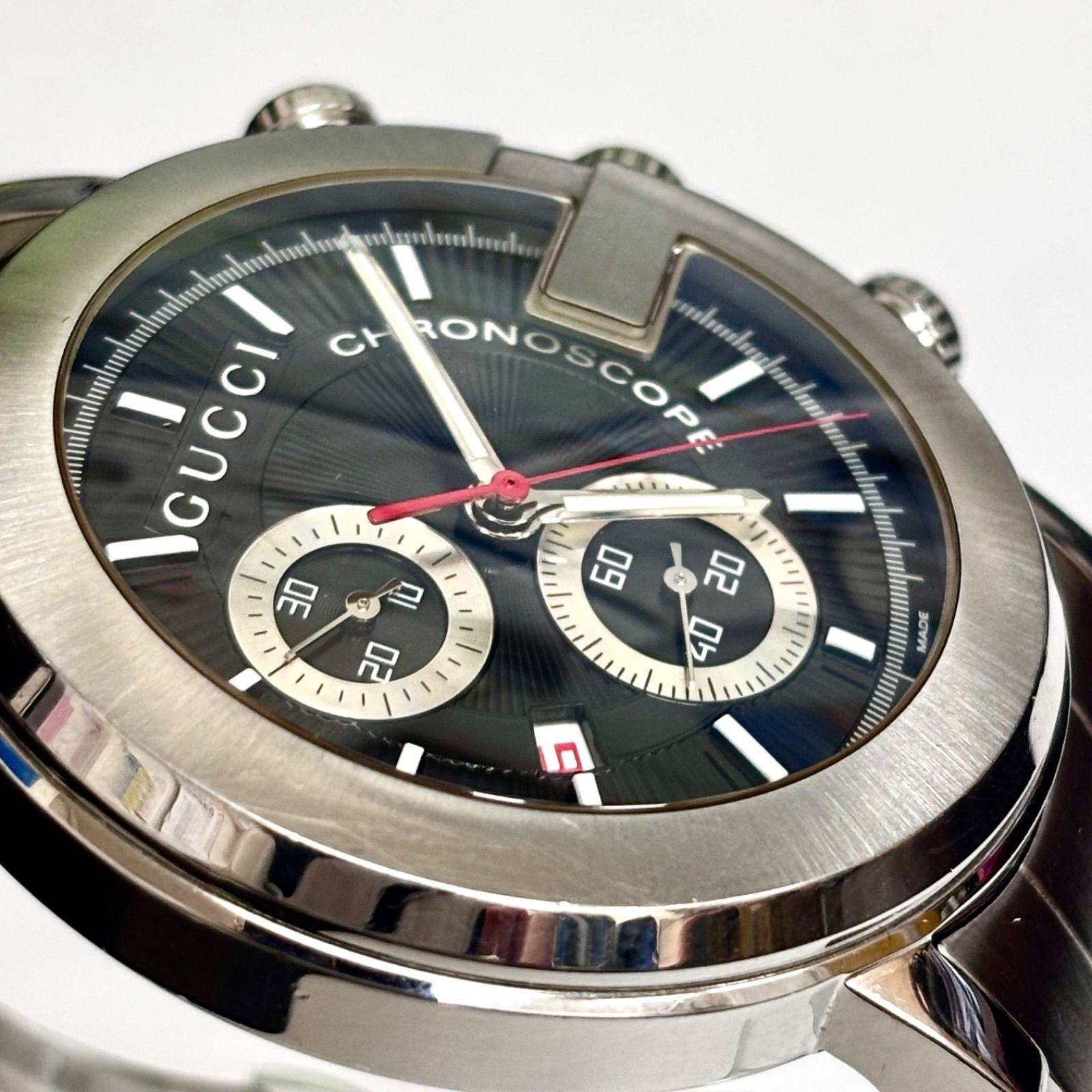 （本日限定限界値下げ）グッチYA101309クロノグラフ101M （美品実働品） 上美品⭐️GUCCI グッチ】 101M Chronograph モデル YA101309 クオーツ