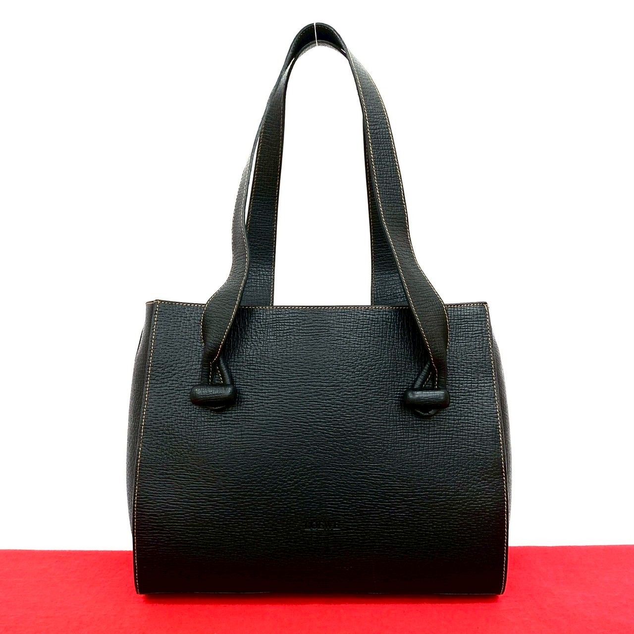 極 美品 LOEWE ロエベ ヴィンテージ エンボス ロゴ レザー 本革