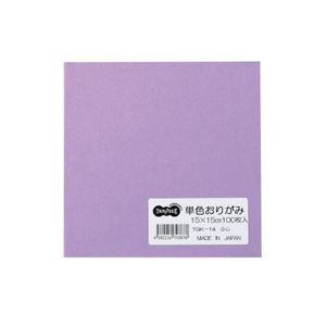 （まとめ） TANOSEE 単色おりがみ ふじ 1パック（100枚） 