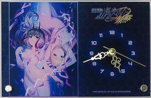 中古】置き時計・壁掛け時計 [単品] きりん＆モルフォ アクリル