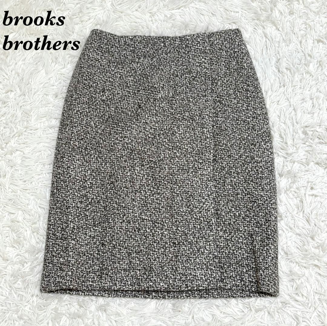 BROOKS BROTHERS ひざ丈ラップタイトスカート 0 グレー