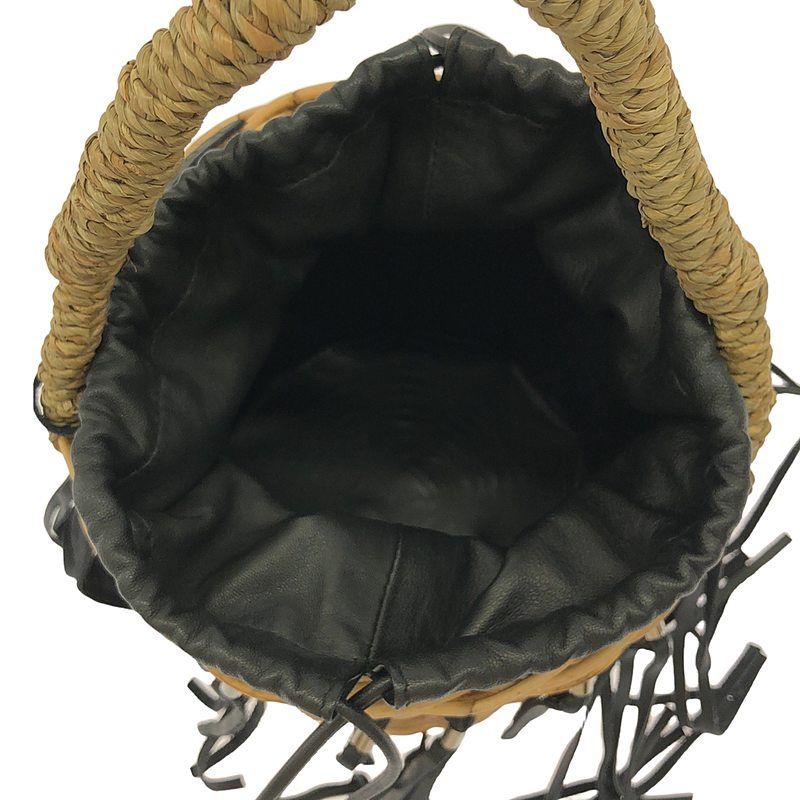 LUDLOW / ラドロー | レザー フリンジ カゴ バッグ | 割引 ナチュラル