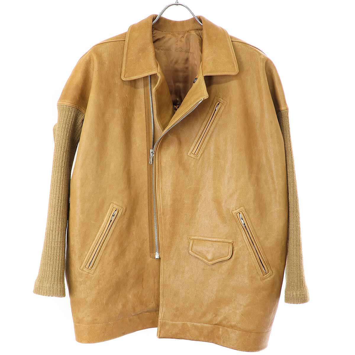 Rick Owens - Rick Owens リックオウエンス 16AW ビッグ ダブルレザーライダースジャケット RP16F2704-LIQ キャメル 40 Rick Owens リックオウエンス 16AW ビッグ ダブルレザー