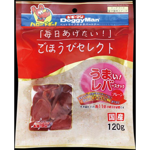 【同梱】【6個セット】ドギーマンごほうびセレクトうまい!レバースナックプレーン120g
