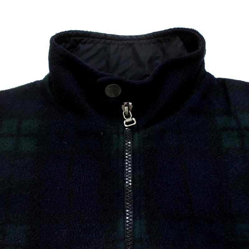 90s vintage チェック柄 ブラックウォッチ ダブルジップ フリース