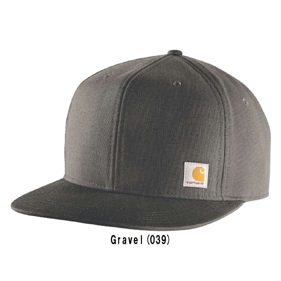 Carhartt(カーハート)キャップ 帽子 無地 シンプル 6パネル フラット ロゴ ダック生地 スナップバック メンズ レディース Firm Duck Flat Brim Cap 106665