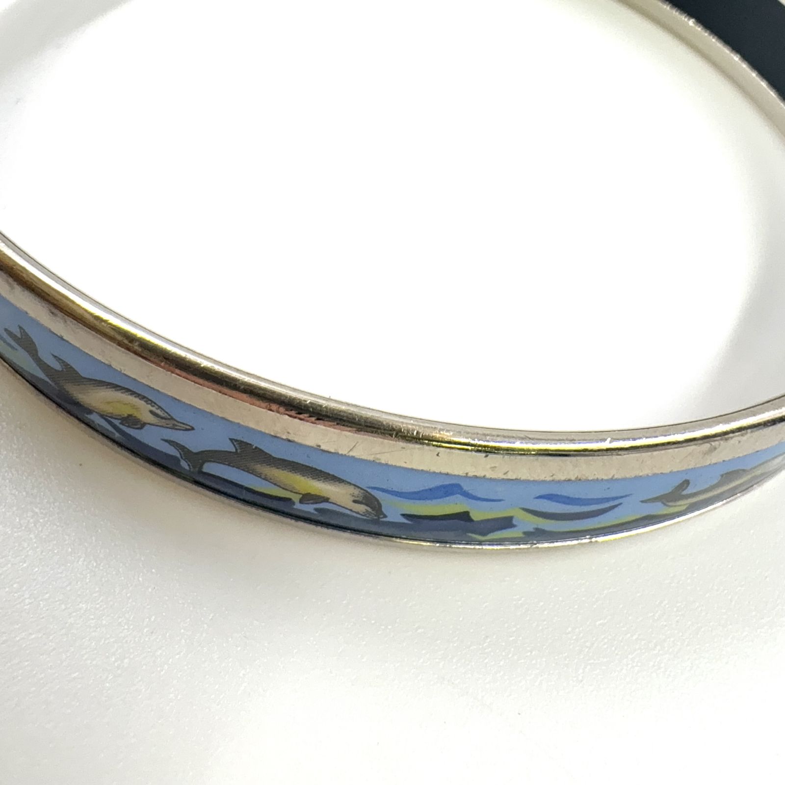 HERMES エマイユ メタル×エナメル ブルー ブレスレット