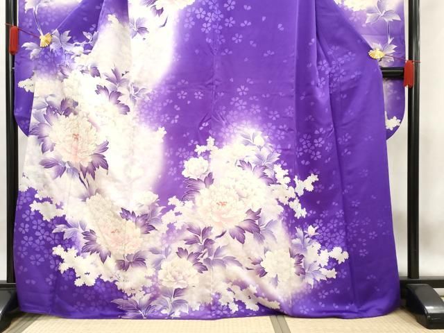 平和屋着物□豪華振袖 駒刺繍 草花文 暈し染め 銀彩 やまと誂製
