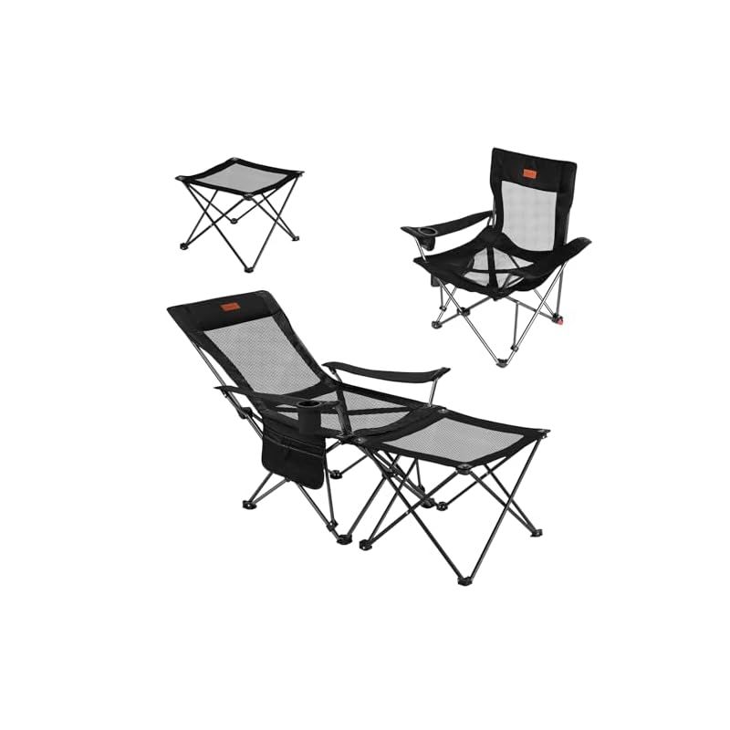 在庫 リクライニングチェア キャンプ椅子 4way 仮眠 昼寝 4段階調整 耐荷重150kg アウトドアチェア コンパクト 折りたたみチェア 軽量 イス 独自開発のカップホルダー 携帯便利 ピクニック レジャー キャンプ用 四季適用 収納袋付 1