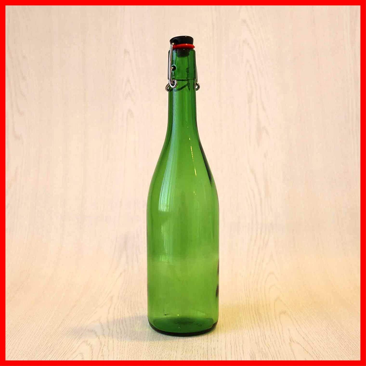 保存瓶 12本　ウォーターボトル スウィングストッパーボトル グリーン ガラス瓶 Amazon｜アデリア(ADERIA) 保存瓶 ウォーターボトル スウィング