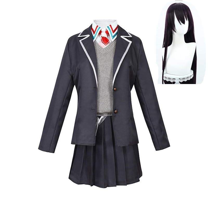 在庫 COSSA 剣持刀子 ウィッグ付き コスプレ 衣装 バーチャル YouTuber Vtuber 制服 高校生 女子高生 男子校生 セット 変装 ハロウィン 仮装 文化祭 学園祭 S 0