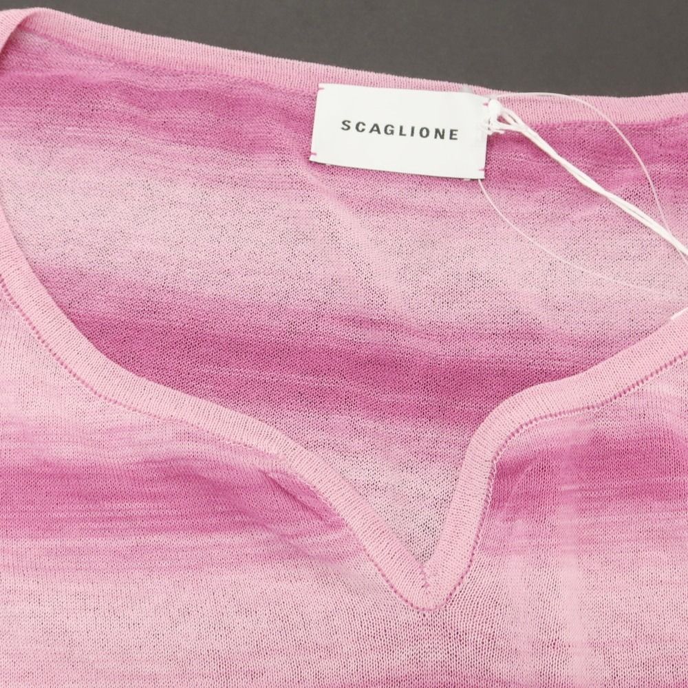 【新品アウトレット】スカリオーネ SCAGLIONE コットンナイロン カットソー ピンクパープル【サイズ表記なし（S位）】【レディース】 新品アウトレット】スカリオーネ SCAGLIONE コットンナイロン