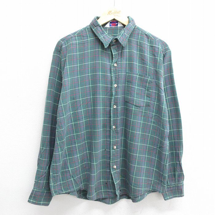 XL/古着 ファイブブラザー ダコタ 長袖 フランネル シャツ メンズ 80s 緑他 グリーン チェック 24sep20 中古 トップス