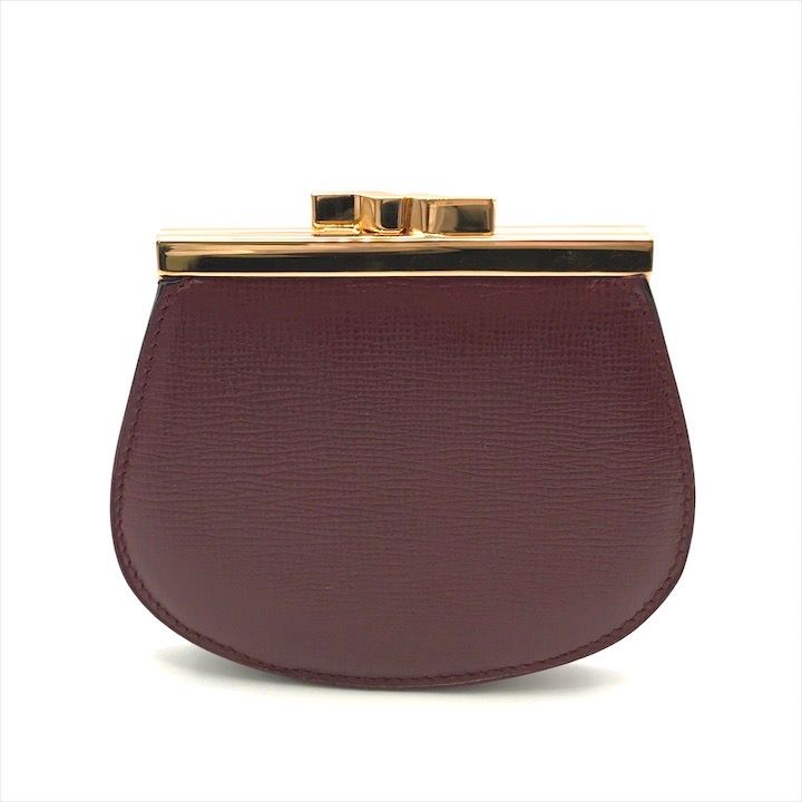 ✨美品✨カルティエ マストライン がま口 ケース ボルドー 金具 展示品 Cartier カルティエ マストライン レザー がま口 コインケース