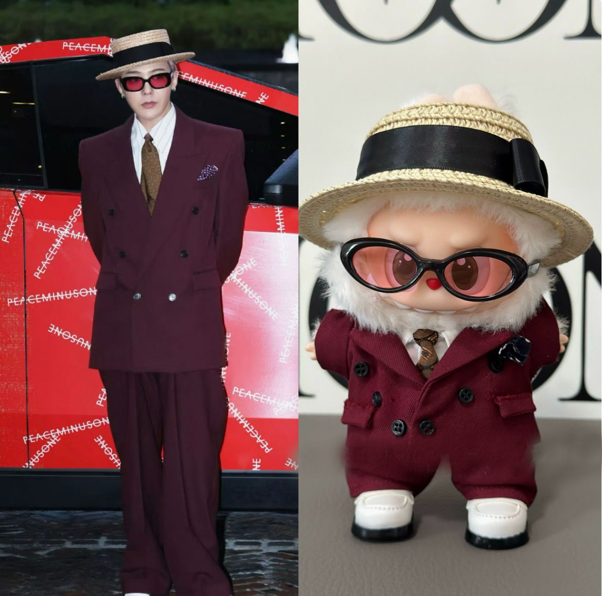 Labubu BIGBANG G-DRAGON ジヨン着用風 ぬいぐるみ服 5点 Labubu