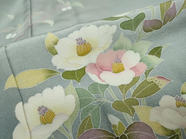 平和屋着物○訪問着 友禅 草花文 暈し染め 正絹 逸品 未使用