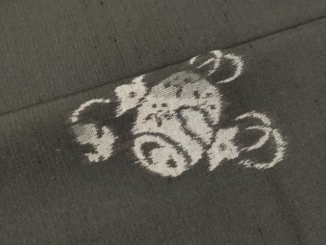 平和屋着物○上質な紬 打ち出の小槌 黒地 正絹 逸品 未使用 DAAT1240tw