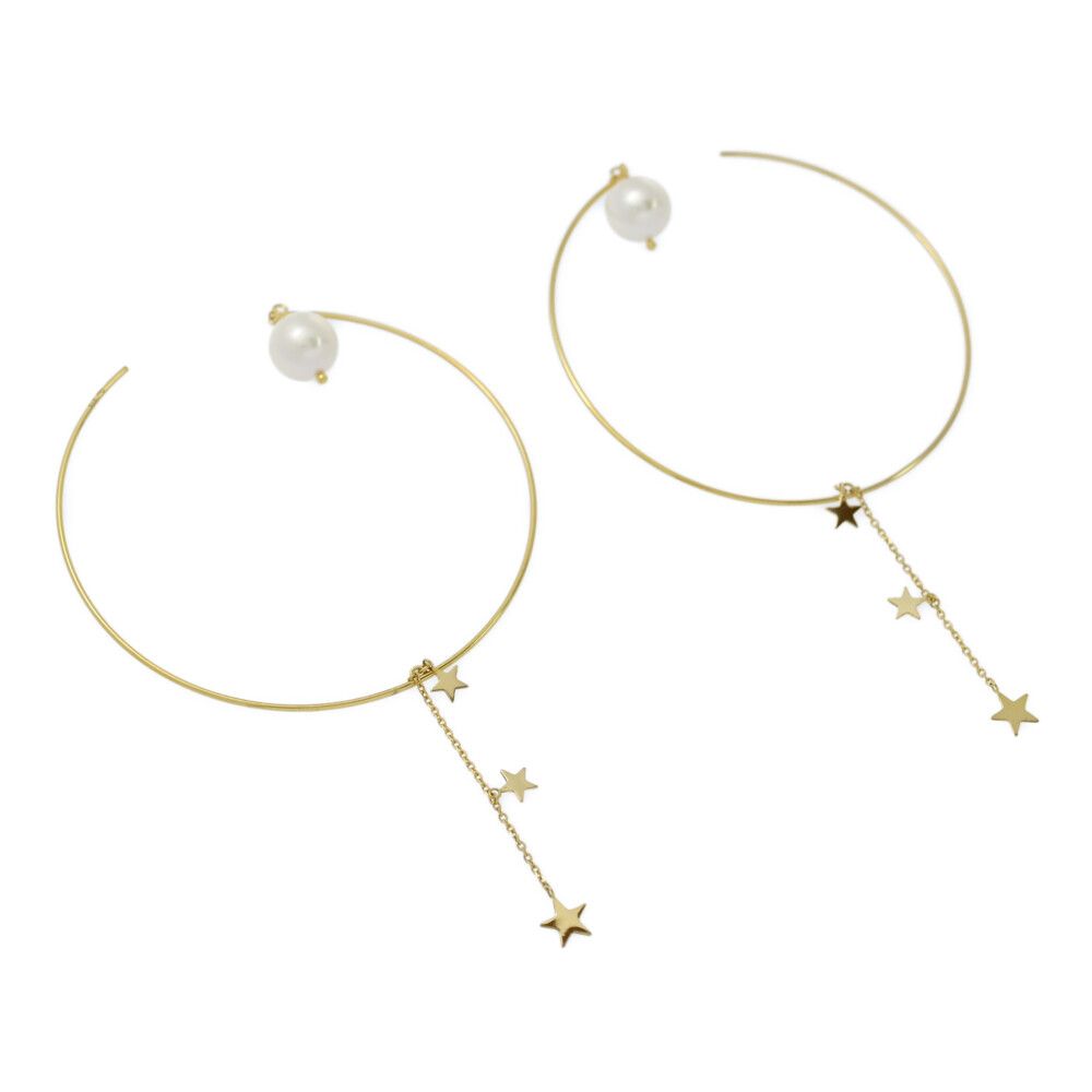 7mm/STAR JEWELRY スタージュエリー スターモチーフ・フープ・アコヤ