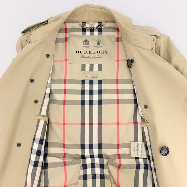 バーバリー　サンドリンガム　トレンチコート　ノヴァチェック　ベージュ 美品 サンドリンガム バーバリー トレンチコート ノバチェック ハニー