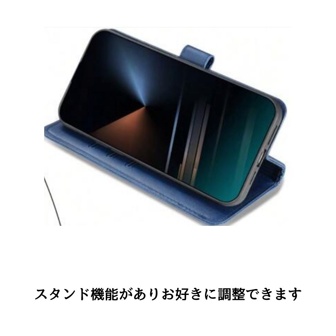 iPhoneケース スマホケース スタンド機能付き ネイビー ブルー iPhone