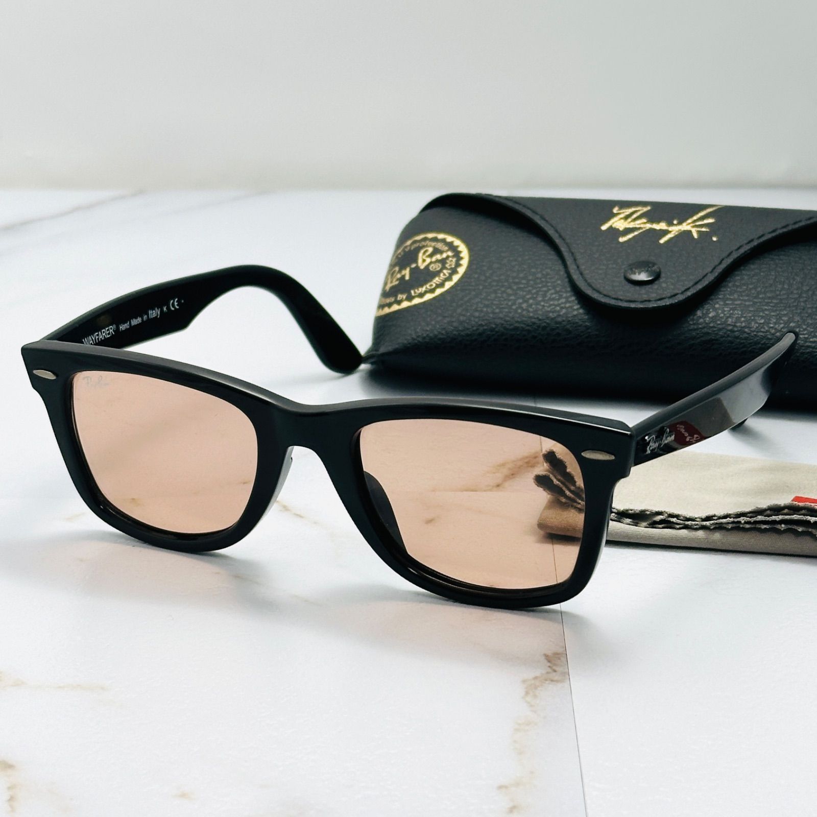 Ray-Ban レイバン Wayfarer ウェイファーラー サングラス 木村拓哉コラボ キムタクコラボ ピンクレンズ ブラックフレーム