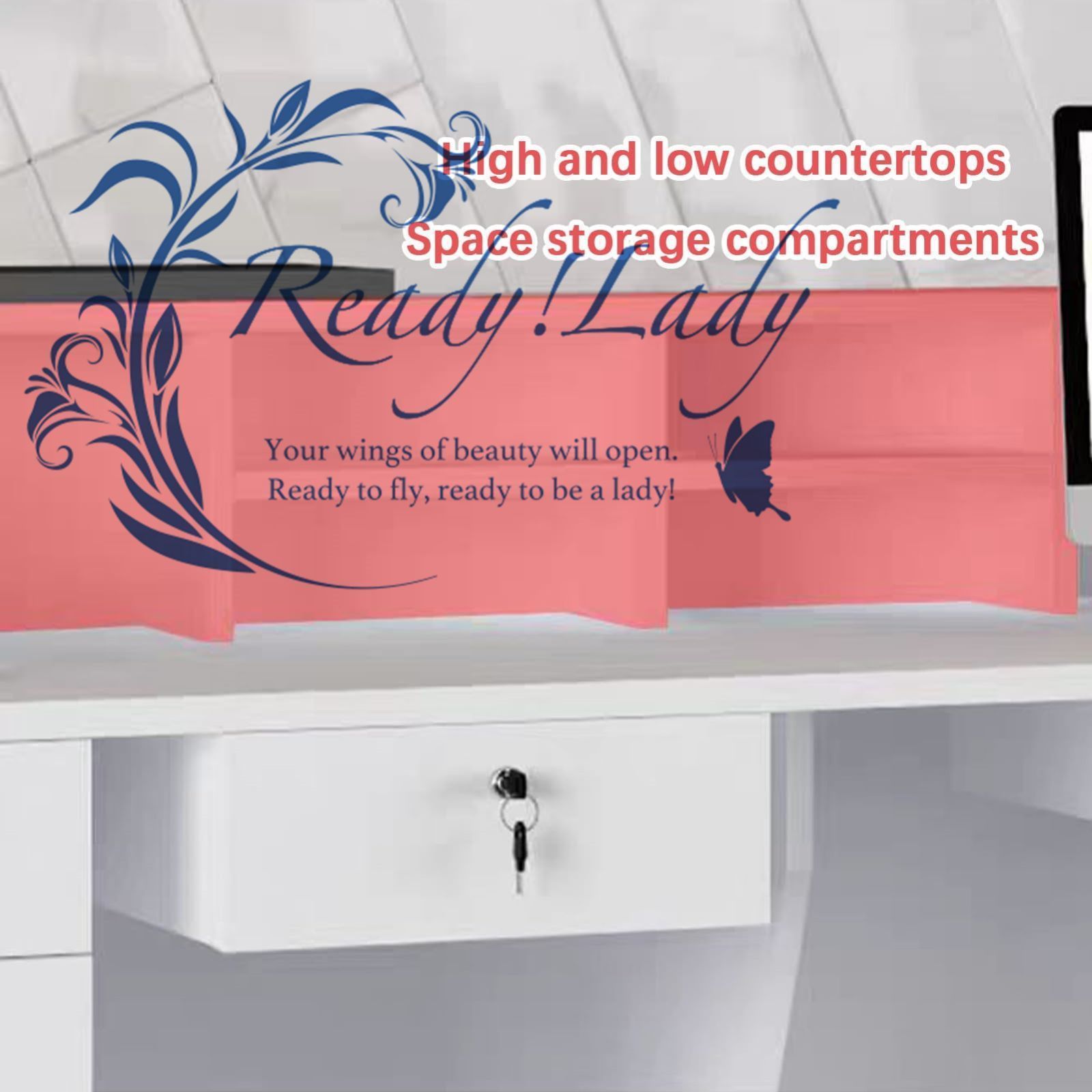 木製受付テーブル