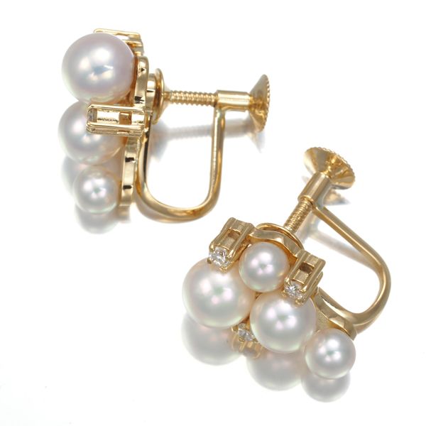 TASAKI タサキ イヤリング パール 真珠 4.0-6.2mm ダイヤ ダイヤモンド  