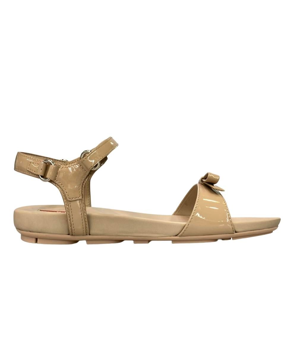 美品 プラダ ナッパレザーアンクルストラップサンダル CALZATURE