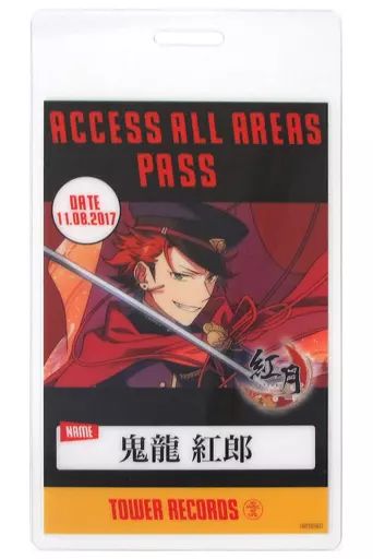 キャラカード(キャラクター)　鬼龍紅郎 バックステージパス風カード 「あんさんぶるスターズ! ユニットソングCD 3rd vol.08 紅月」 タワーレコード購入特典 中古】キャラカード(キャラクター) 鬼龍紅郎 バックステージパス
