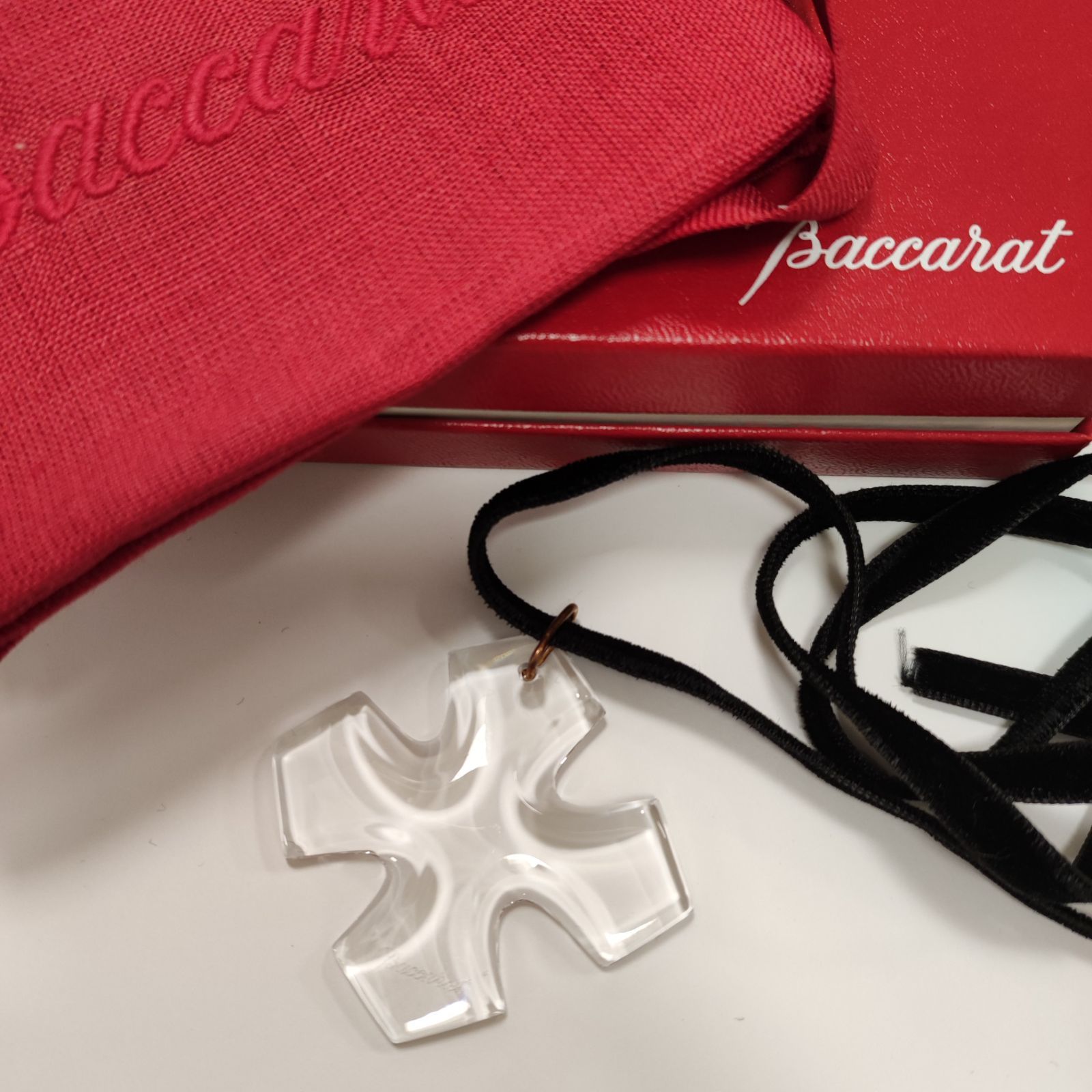 美品☆Baccarat バカラ オクシタン クロス ペンダント クリア 