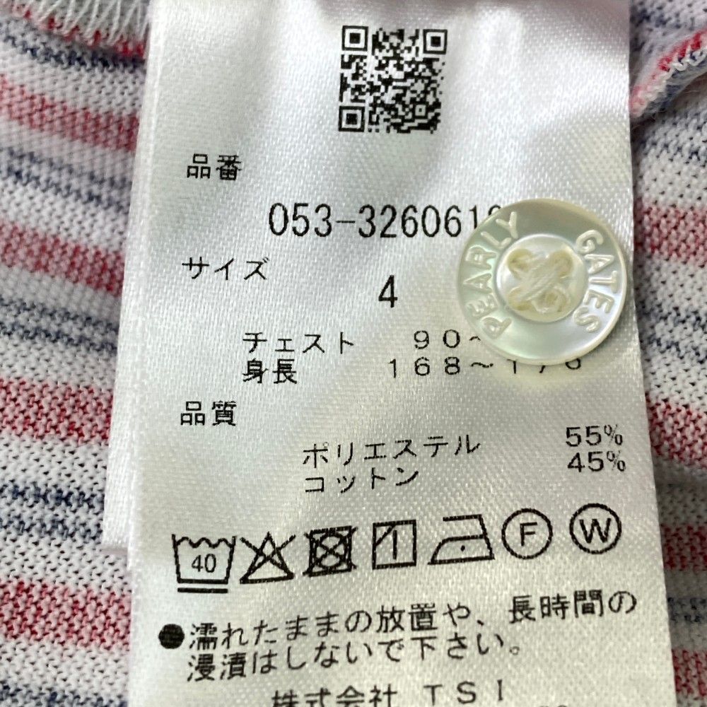 お買い物の参考にどうぞ。 サイズ 4 PEARLY GATES パーリーゲイツ モデル 半袖ポロシャツ チェック × ストライプ ホワイト系 240101298370 ゴルフウェア メンズ ストスト 温もりのある