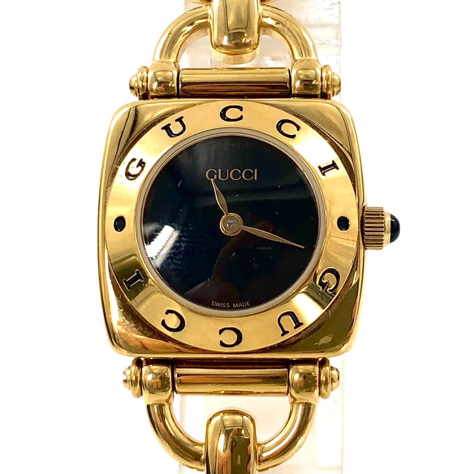 GUCCI グッチ ホースビット 6400L SS/QZ ブラック文字盤 レディース