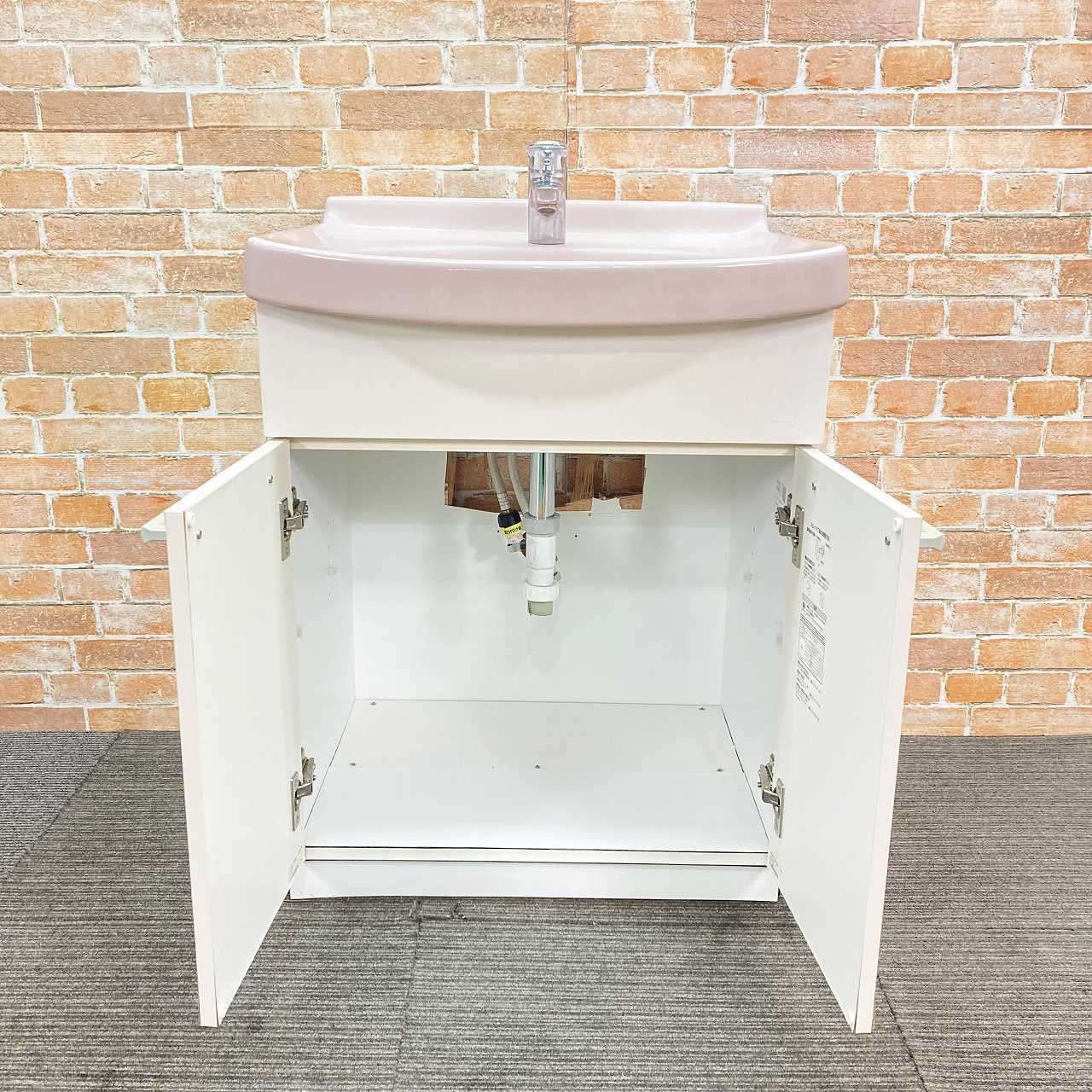 品 TOTO 陶器製 シングルレバー混合水栓蛇口付き 2枚扉タイプ 手洗台 洗面化粧台 幅60cm 600mm 45J