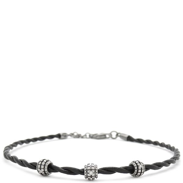 ダミアーニ DAMIANI ブレスレット メトロポリタンドリーム 3Pダイヤ K18WG ダイヤモンド レザー ホワイトゴールドXブラック 新品 未使用  20062141 【箱】【中古】