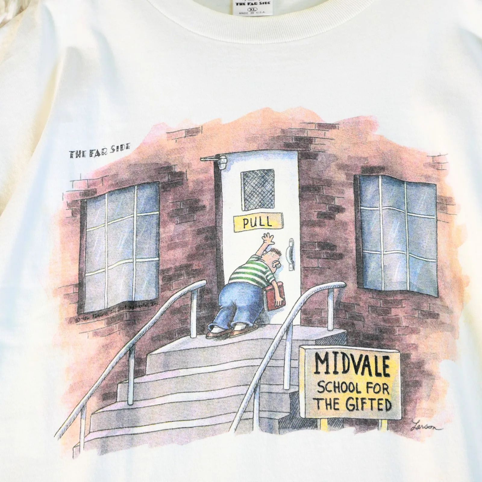The Far Side 80s USA製 「 PULL」 Gary Larson T-shirt/XL - メルカリ
