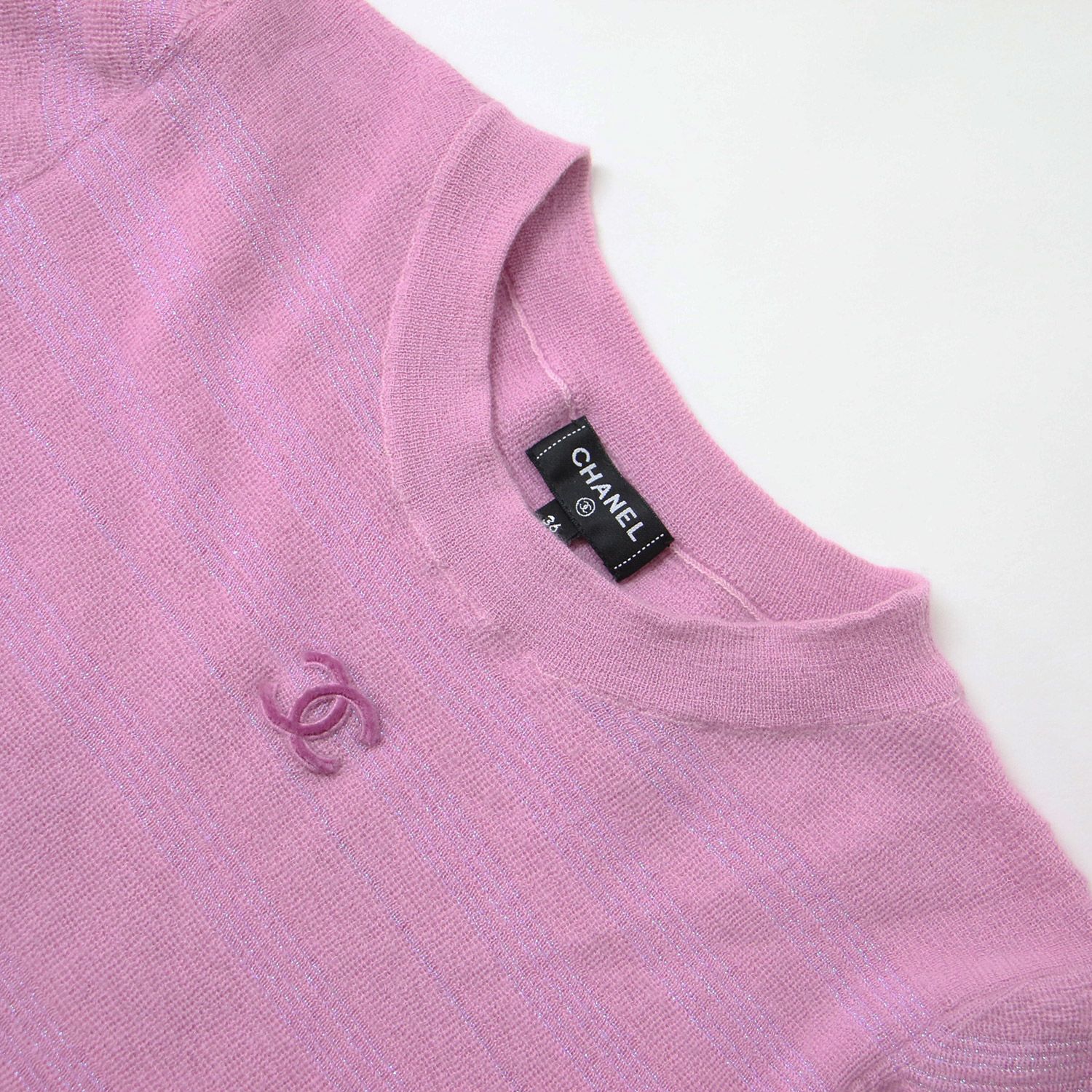 美品 CHANEL シャネル ニット カシミヤ 2023年モデル ピンク 36