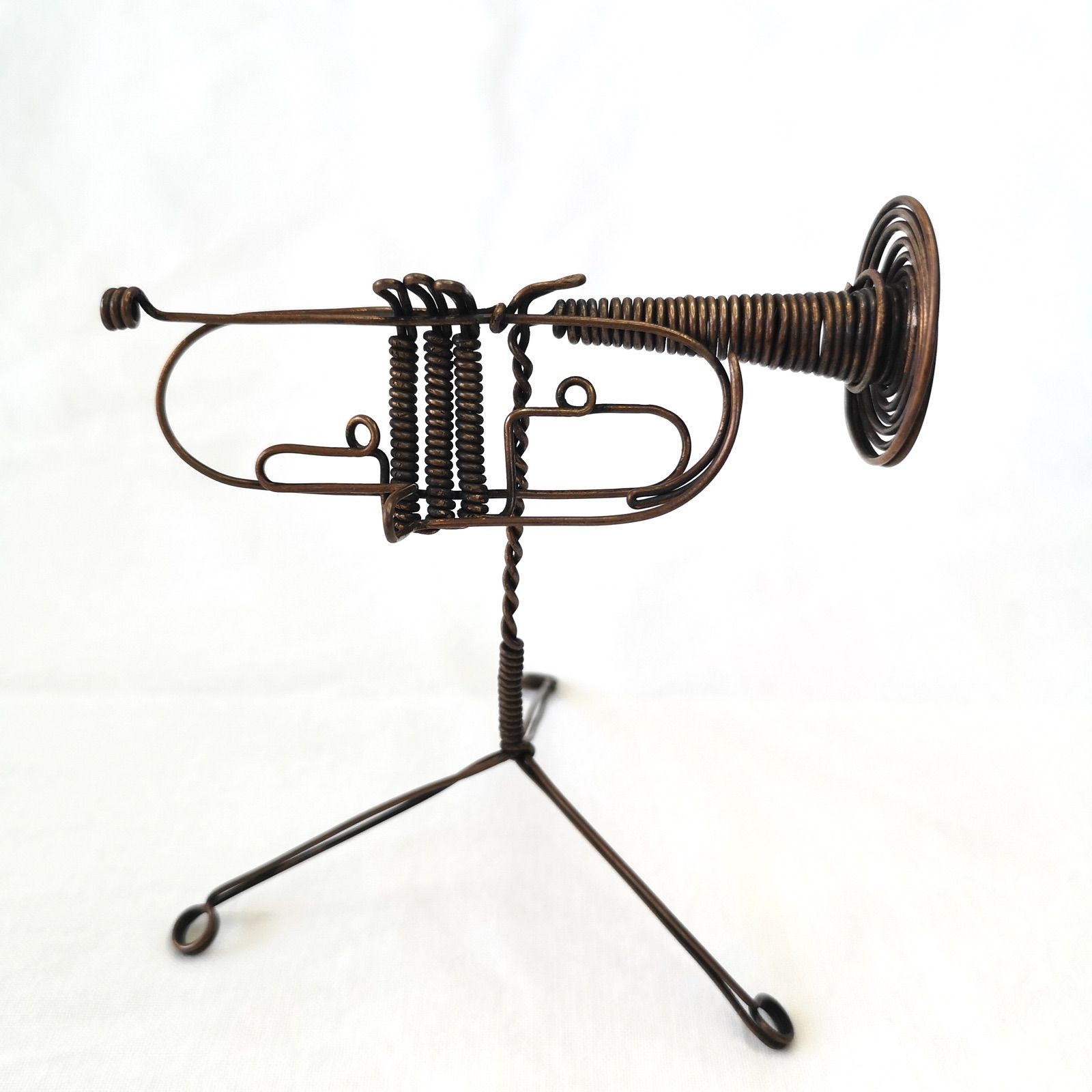 金属製 トランペット演奏者 アートピース 3D Wire Art トランペット （ピストン） 100077 音楽雑貨