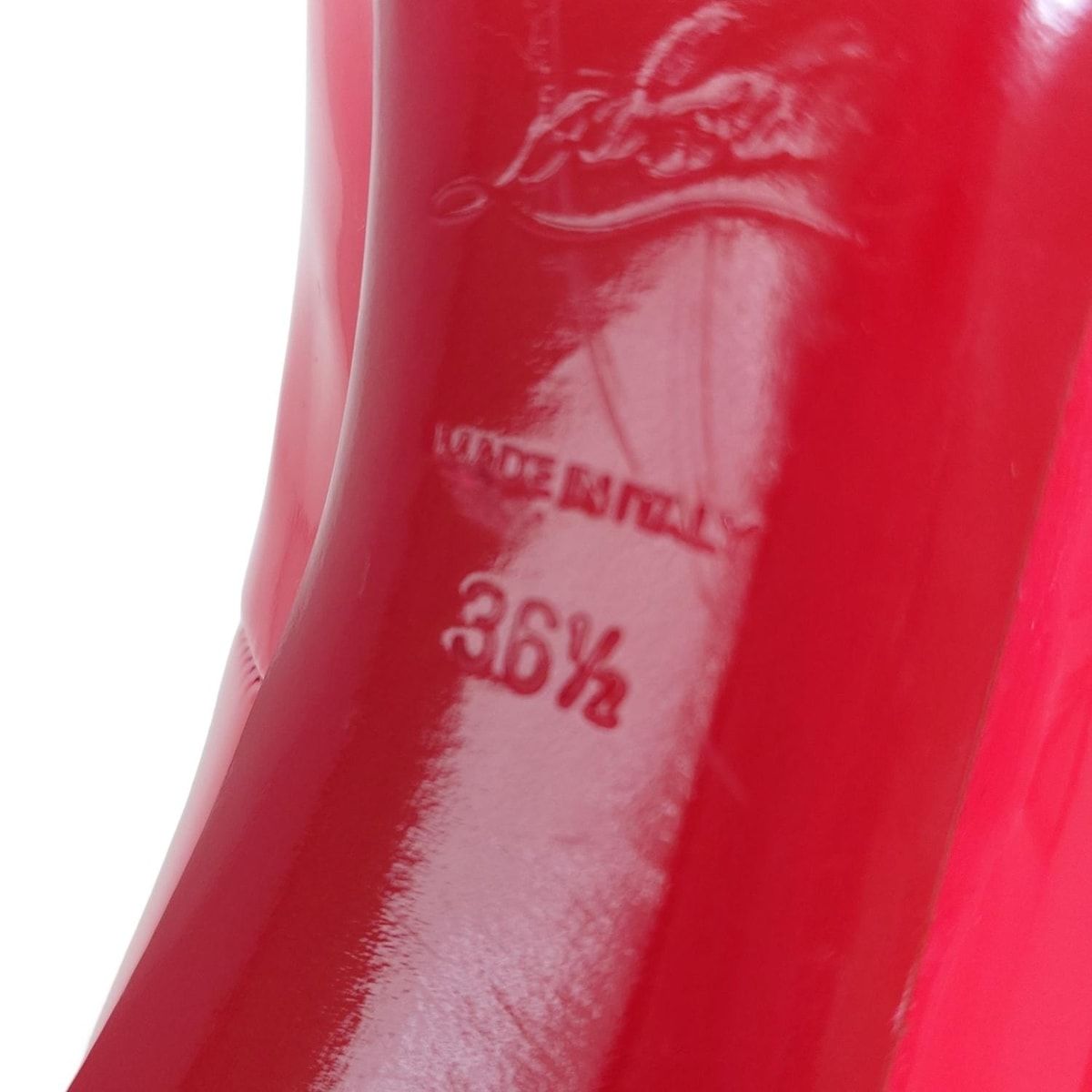 Christian Louboutin ルブタン　オープントゥ　36　レッド CHRISTIAN LOUBOUTIN(クリスチャンルブタン) パンプス 36 1/2