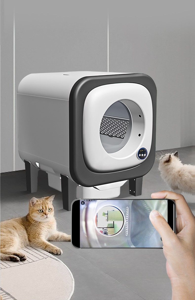 全自動猫トイレ 高性能 自動清掃 センサー搭載 360°視野 開放式＆広々