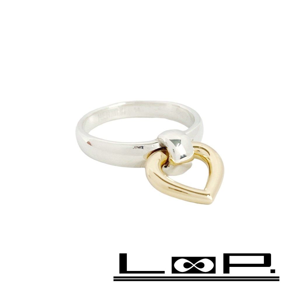 □新同□磨き済□ エルメス リング 指輪 ハート モチーフ コンビ K18