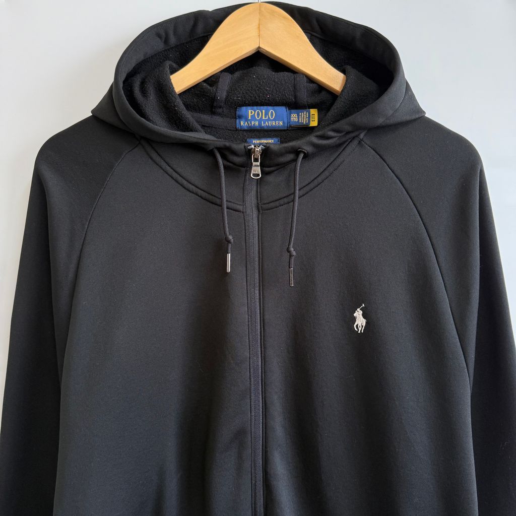 ポロラルフローレン 肉厚 超オーバーサイズ フルジップ パーカー 刺繍ロゴ 黒 POLO RALPH LAUREN ポロ ラルフローレン フルジップパーカー