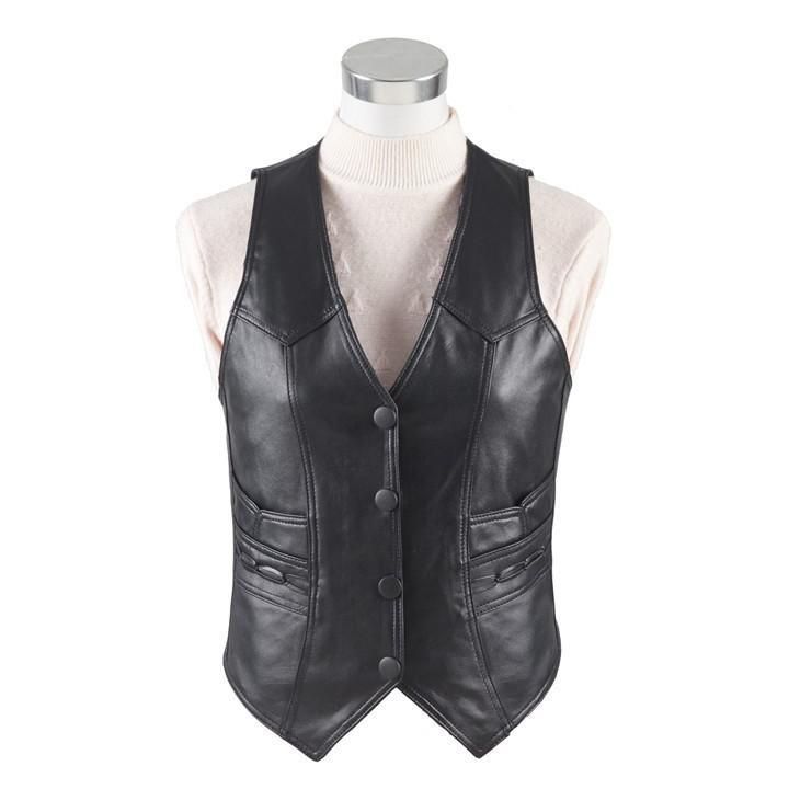 春夏秋冬　本革　ベスト　レディース　レザーベスト　ジレベスト　羊革　ベスト前開き　チョッキ　バイク用ベスト　通勤　カジュアル　フォーマル 大きいサイズ