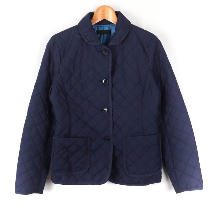 ユニクロ　キルティングジャケット　/M　ダークネイビー　中綿　ボタン　ノーカラー 今季ユニクロ☆パフテックキルティングジャケット メンズ　L UNIQLO