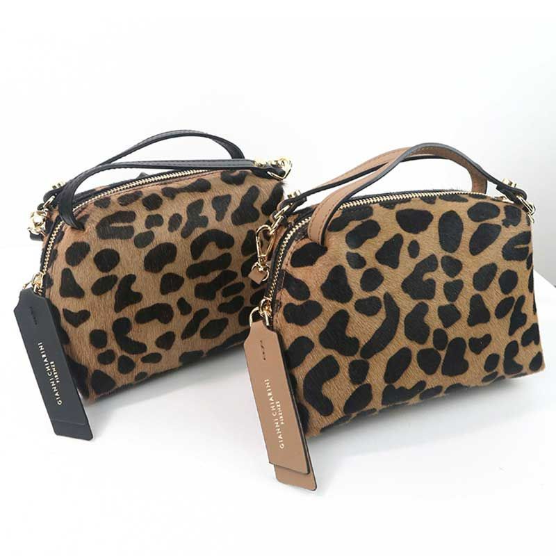 ジャンニキアリーニ GIANNI CHIARINI ショルダーバッグ Sサイズ レディース ハンドバッグ ミニ バック LEO MACCHIA NERA NERO ヒョウ柄 レオパード アリファ ALIFA CAVALLINO BS 8145