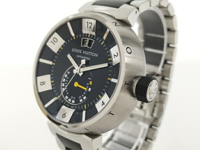 LOUIS VUITTON タンブール インブラック パワーリザーブ 自動巻き SS  