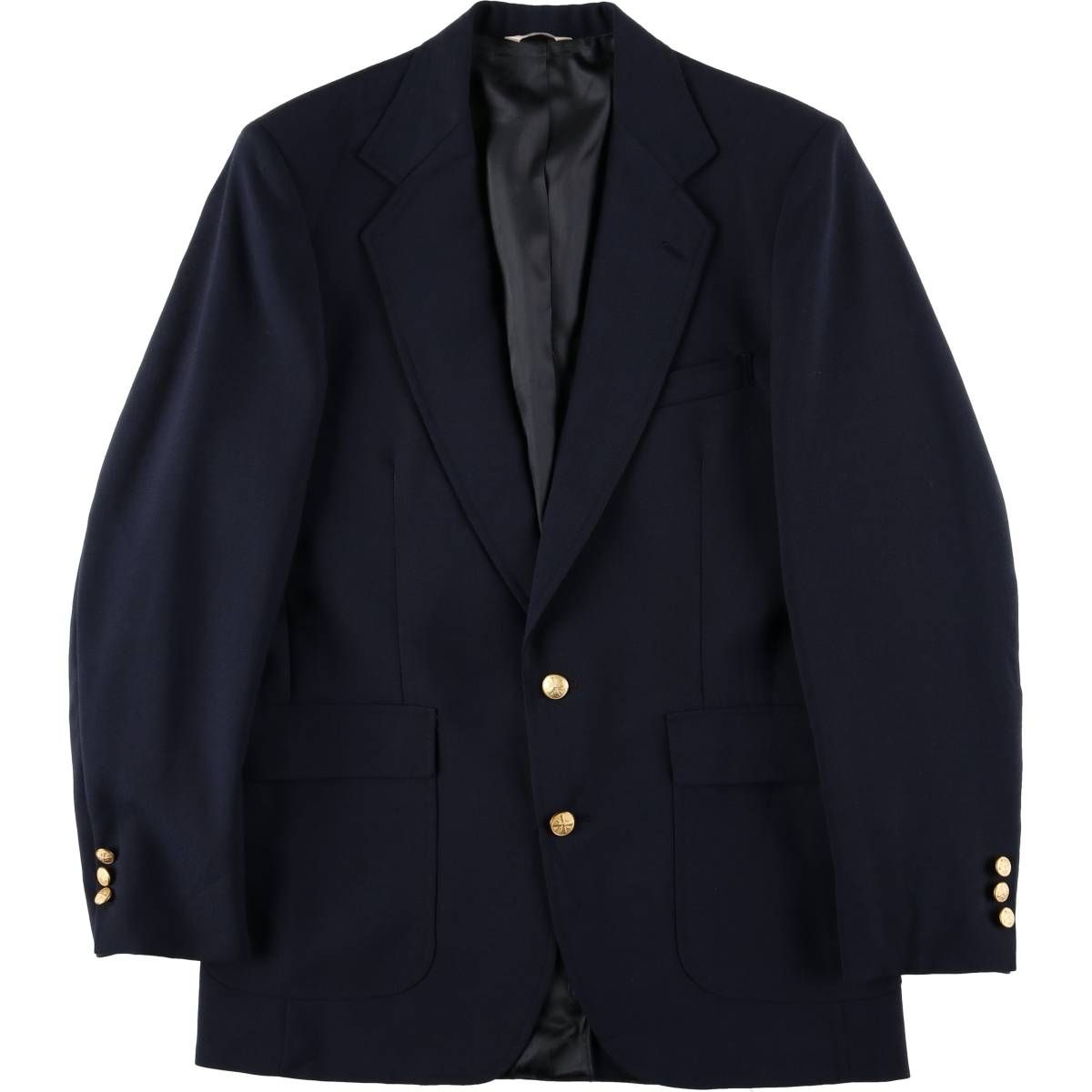 古着 WALL STREET COLLECTION D S CLOTHIERS 紺ブレザー テーラードジャケット メンズL相当 センターベント|eaa584068