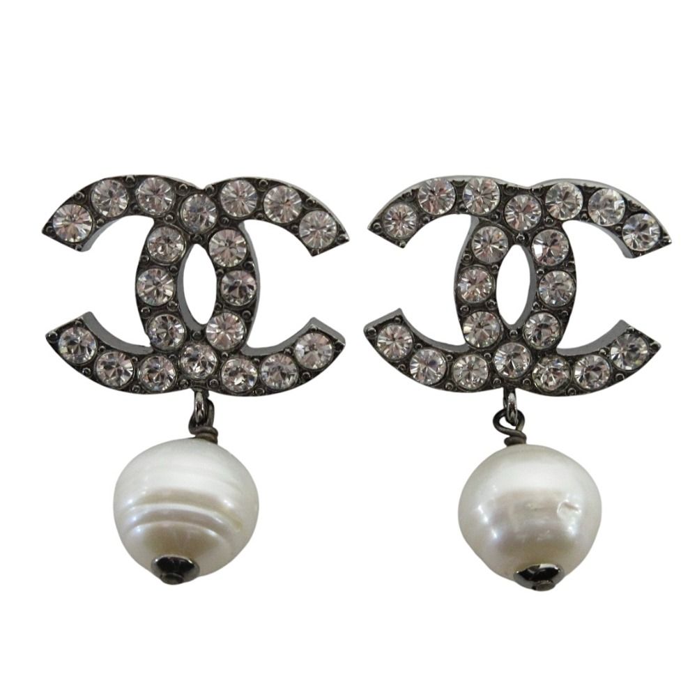 美品 05A CHANEL シャネル ラインストーン ココマーク フェイクパール