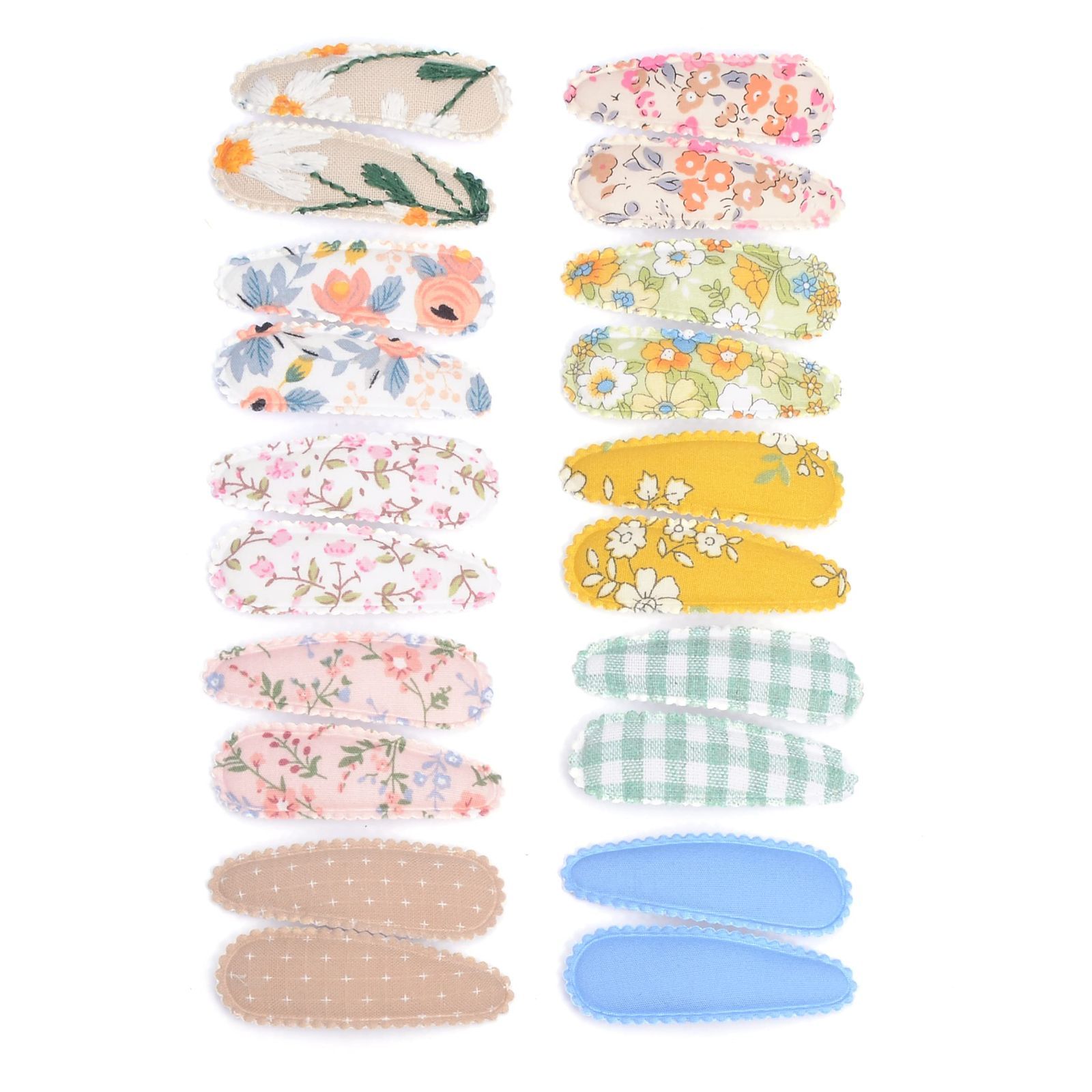 花柄 刺繍 ハンドメイド かわいい ナチュラル 20点セット スリーピン パッチンピン ヘア 子供 女の子 キッズ パッチン留め 赤ちゃん ヘアクリップ ヘアピン ベビー BIANHUAN