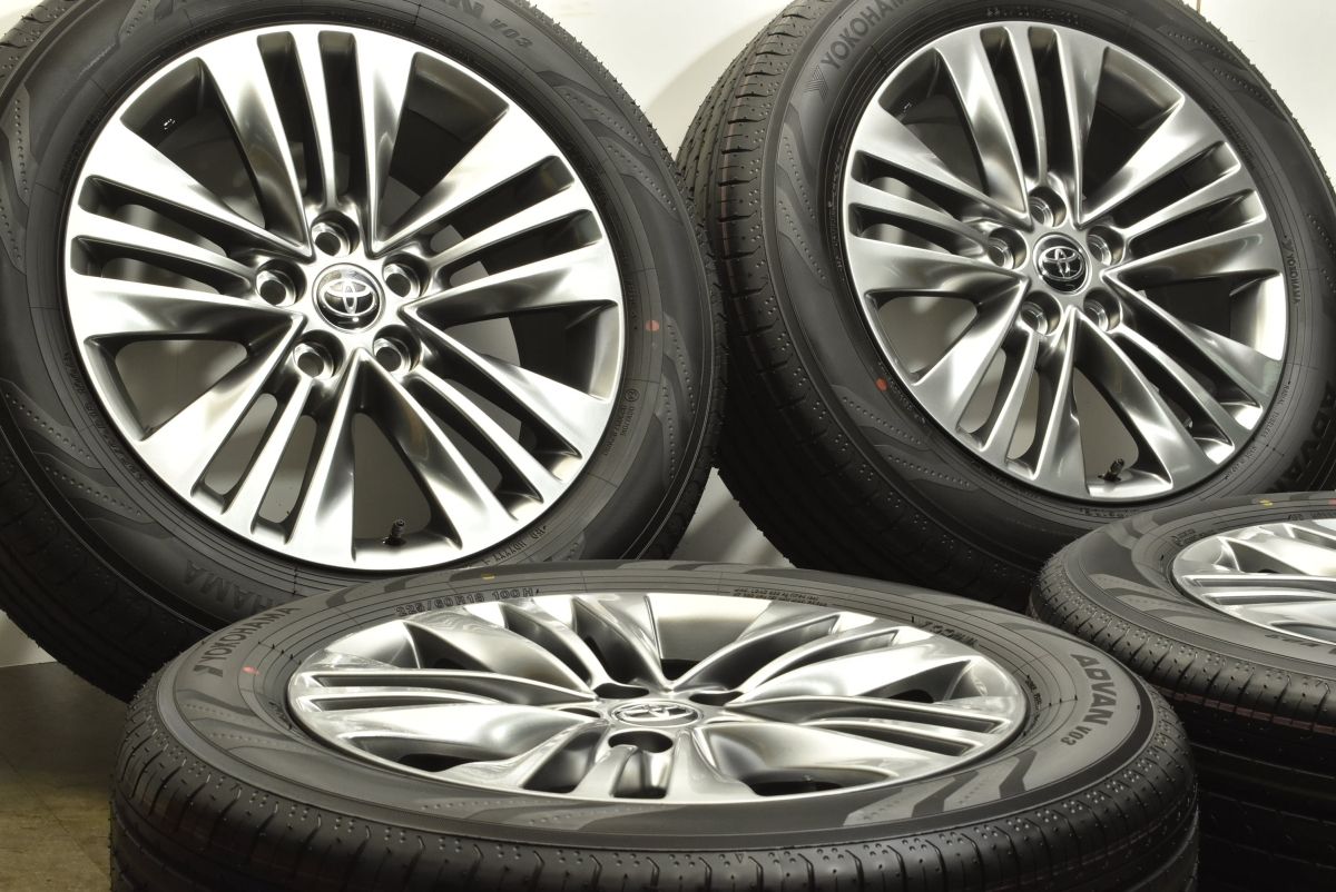 製 新車外し バリ溝 トヨタ 40 アルファード純正 18in 7J 40 PCD120 ヨコハマ ADVAN V03 225 60R18 ヴェルファイア 流用